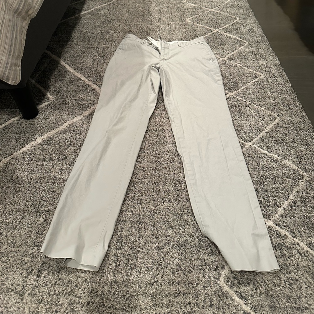 Men’s Slim Fit Khakis. Brands are J-Crew and Tommy Hilfiger.